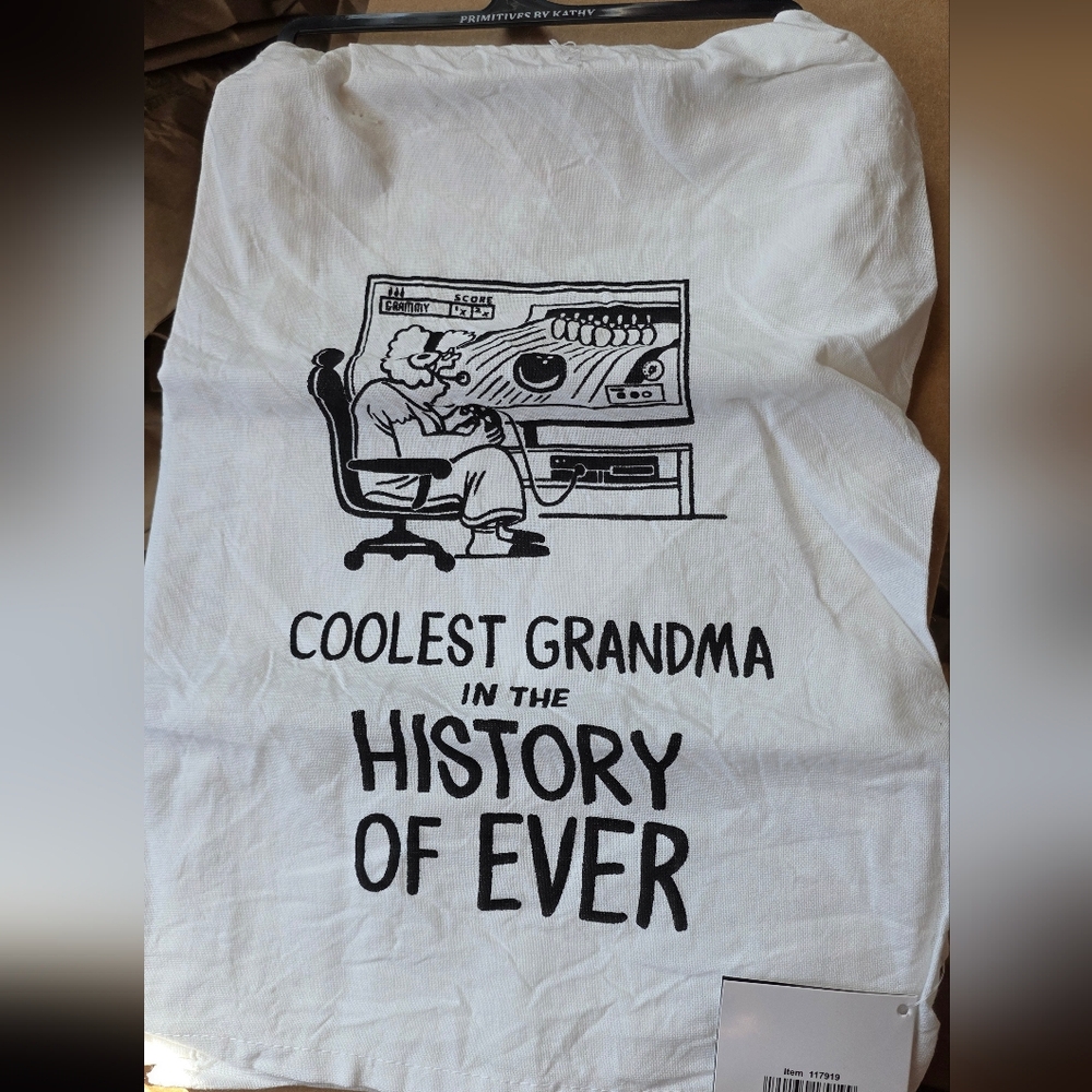White Graphic Tee with Cool Grandma Print